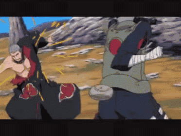 a cartoon of a man fighting another man with red hearts on their shirts