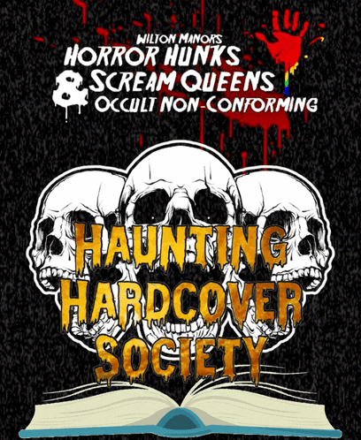 a poster for the horror hunks & scream queens occult non-conforming haunting hardcover society