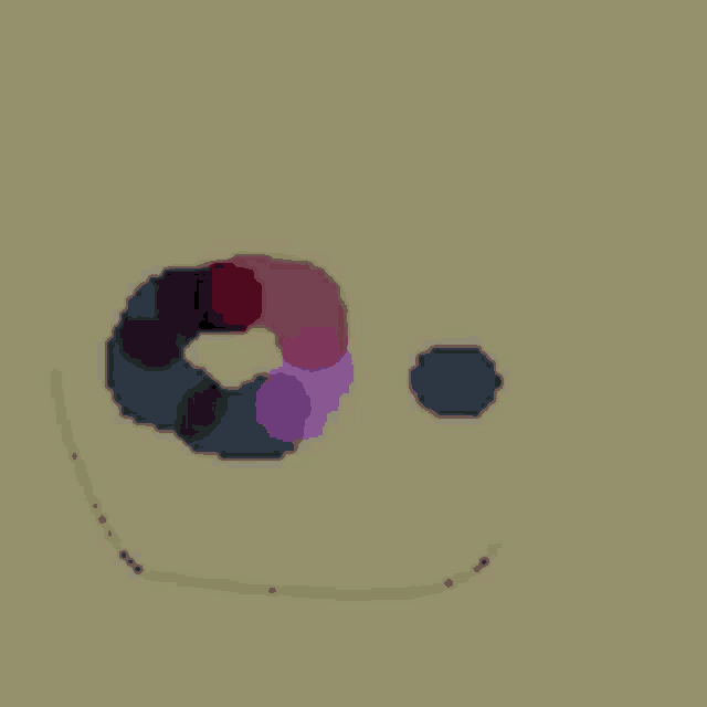 a colorful circle with a purple circle in the middle of it