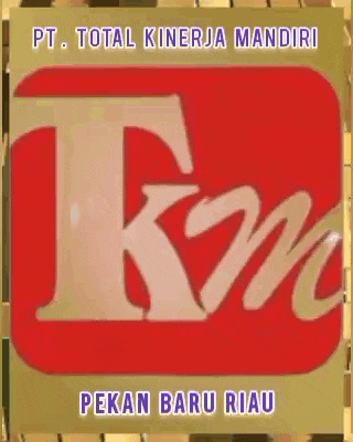 a red and white logo for total kinerja mandiri pekan baru riau