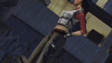 a woman in a video game with the words corporation target on the bottom right