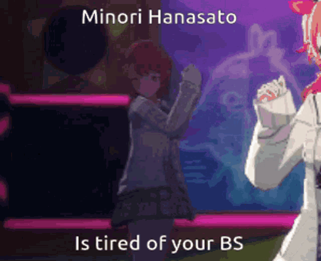 minori hanasato is tired of your bs in a cartoon