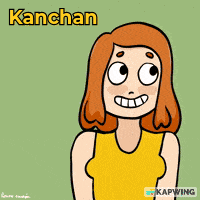 a cartoon drawing of a woman with the name kanchan