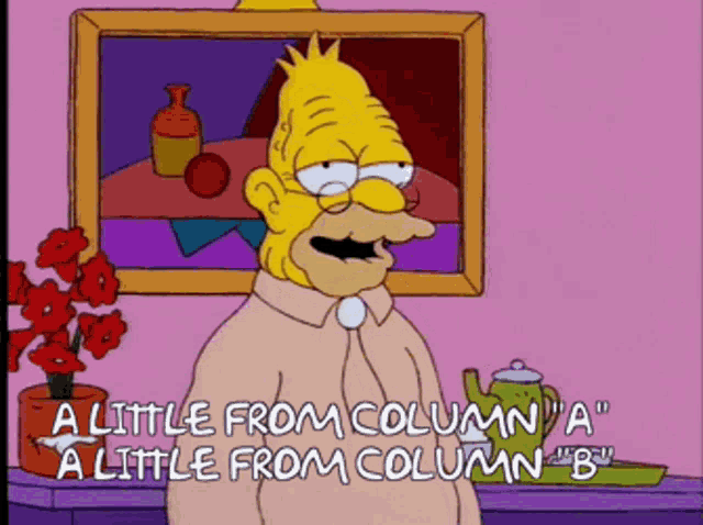 A Little From Column A A Little From Column B GIF - A Little From Column A A Little From Column B The Simpsons - Discover & Share GIFs