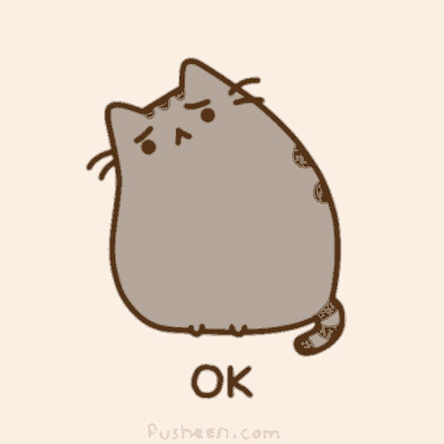 a cartoon cat with an angry look on its face says ok
