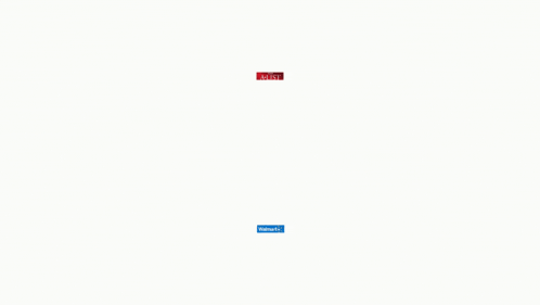 a red sign that says a list and a blue sign that says walmart +