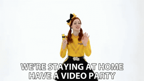 Were Staying At Home Have A Video Party Emma Watkins GIF - Were Staying At Home Have A Video Party Emma Watkins Yellow Wiggle GIFs