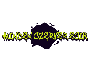 a logo for minden szerver esik with a purple circle in the middle