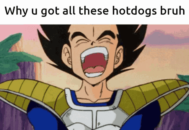why u got all these hotdogs bruh is written on a cartoon character