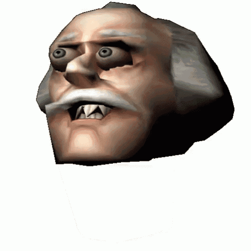 a 3d rendering of a man 's face with fangs