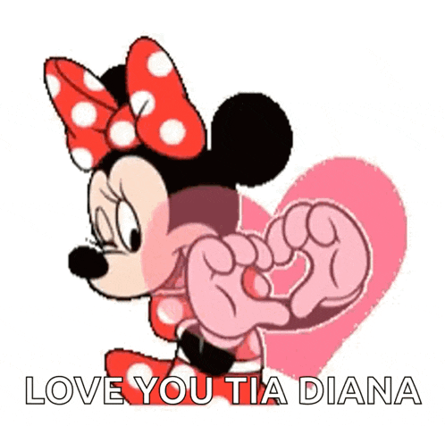 a cartoon of minnie mouse making a heart with her hands