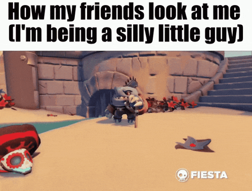 a screenshot of a video game that says " how my friends look at me "
