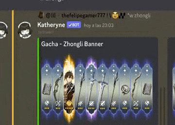 a screenshot of a video game with a banner that says gacha - zhongli banner .
