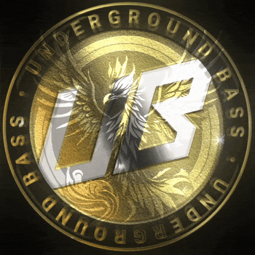 a logo for underground bass has an eagle and the letter b