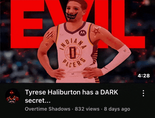 tyrese haliburton has a dark secret written on the bottom of the screen
