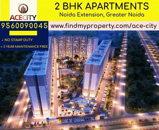 advertisement for 2 bhk apartments in noida extension greater noida