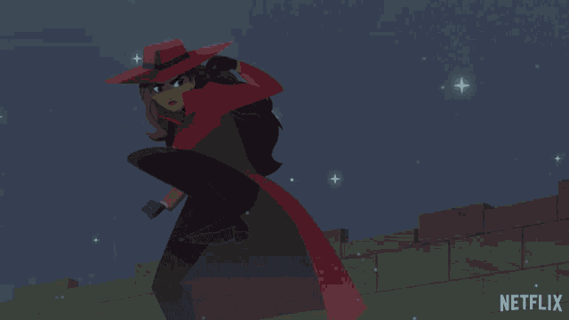 a cartoon of a woman kicking a box with netflix written on the bottom