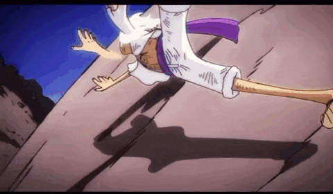 a cartoon character is flying through the air while wearing a purple belt .