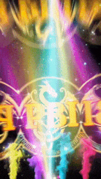 a colorful background with the word bbm written in gold