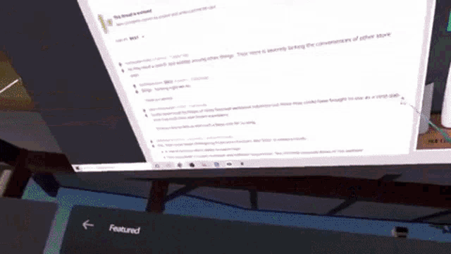 a computer screen with the word featured on the bottom right