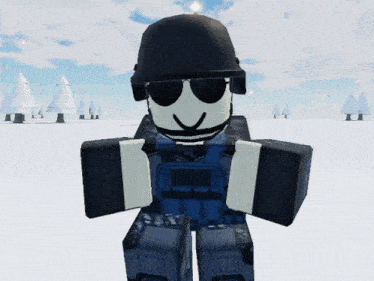 a soldier in a video game is wearing a black helmet and holding a shield