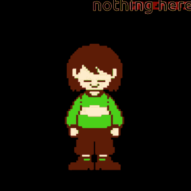 a black background with red squares and the words " nothing here " at the top