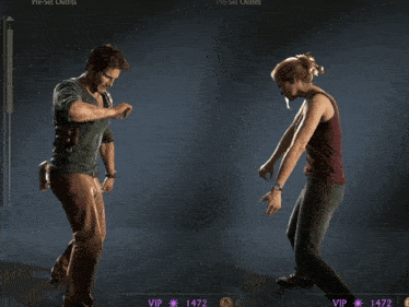 a man and a woman are standing next to each other and the numbers 1472 and 1472 are next to them