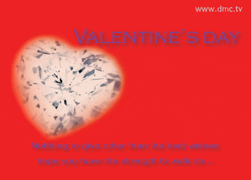 a valentine 's day card with a heart shaped diamond