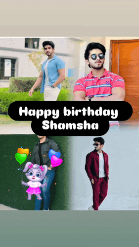 a collage of pictures with the words happy birthday shamsha