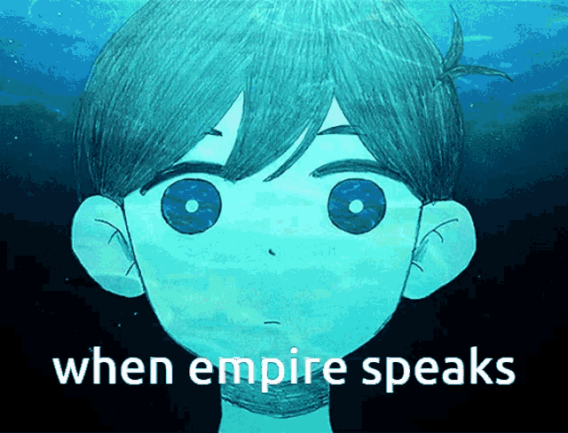 a drawing of a boy with the words when empire speaks