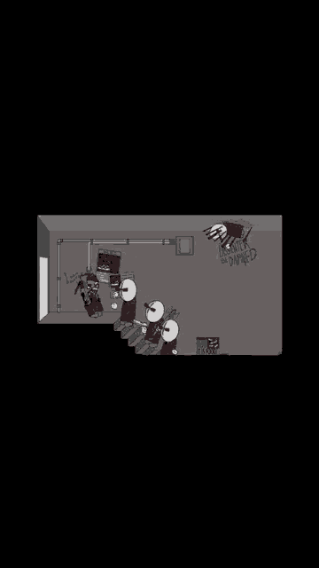 a group of cartoon characters are playing a video game and one of them is holding a gun in his hand .