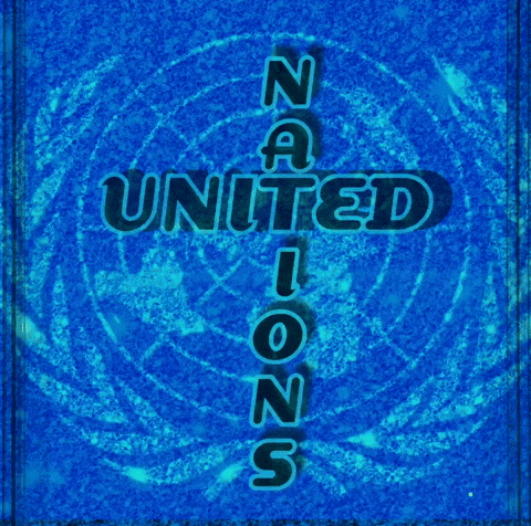 a blue background with the word united in white letters