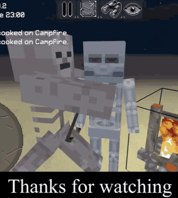 a screenshot of a video game with the words thanks for watching at the top