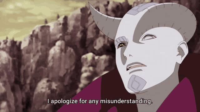 a man with horns says i apologize for any misunderstanding