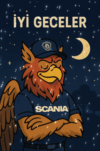 a cartoon of a griffin wearing a shirt that says scania