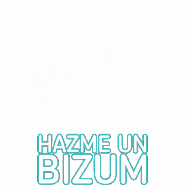 a cartoon of a man holding a cell phone with the words hazme un bizum written below him