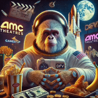 an advertisement for amc theatres shows a monkey wearing a space suit