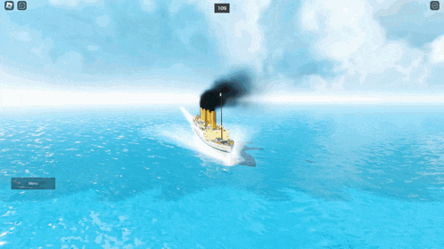 a screenshot of a video game shows a ship in the ocean with the number 1496 at the bottom
