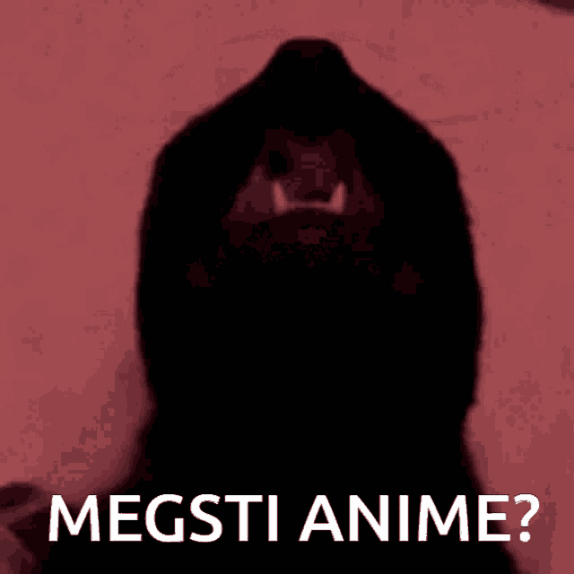 a picture of a black animal with the words megsti anime written below it