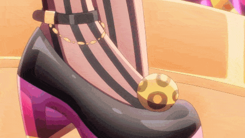 a cartoon drawing of a woman 's foot with a striped shoe