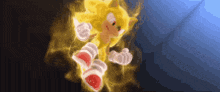 sonic the hedgehog is flying through the air in a video game
