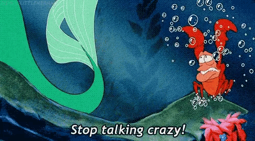 a cartoon character says stop talking crazy