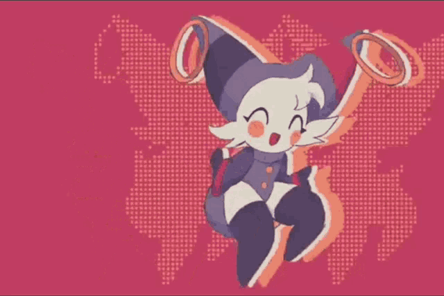 a cartoon drawing of a jester with a map of the world behind her
