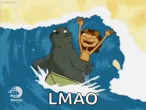 a boy and a seal are riding a wave on a surfboard in the ocean .