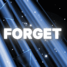 a blue background with the word forget in white