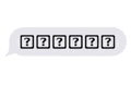 a speech bubble with a bunch of question marks in it .