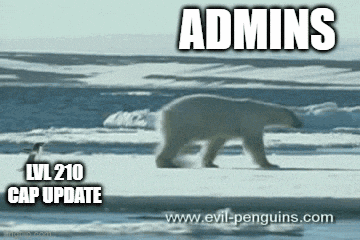 a polar bear walking on ice with the words admins written on it