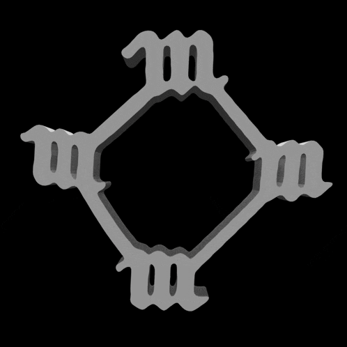 the letter m is in the middle of a circle