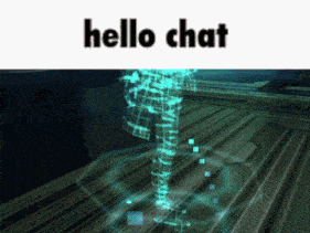 a screenshot of a video game with the words hello chat
