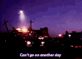 a picture of a cemetery with the words can 't go on another day below it